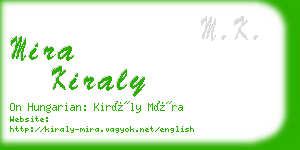 mira kiraly business card